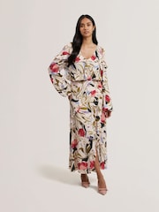 Ted Baker Pink Minasa Frill Detail Long Sleeve Blouse - Image 2 of 6