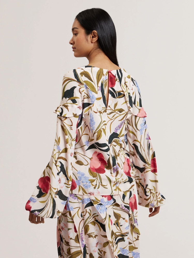 Ted Baker Pink Minasa Frill Detail Long Sleeve Blouse - Image 5 of 6