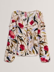 Ted Baker Pink Minasa Frill Detail Long Sleeve Blouse - Image 6 of 6