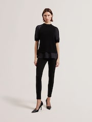 Ted Baker Black Onzaa Raglan Detail T-Shirt - Image 2 of 6