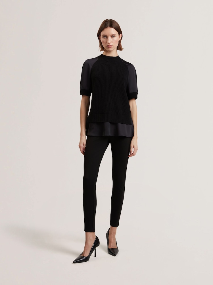 Ted Baker Black Onzaa Raglan Detail T-Shirt - Image 2 of 6