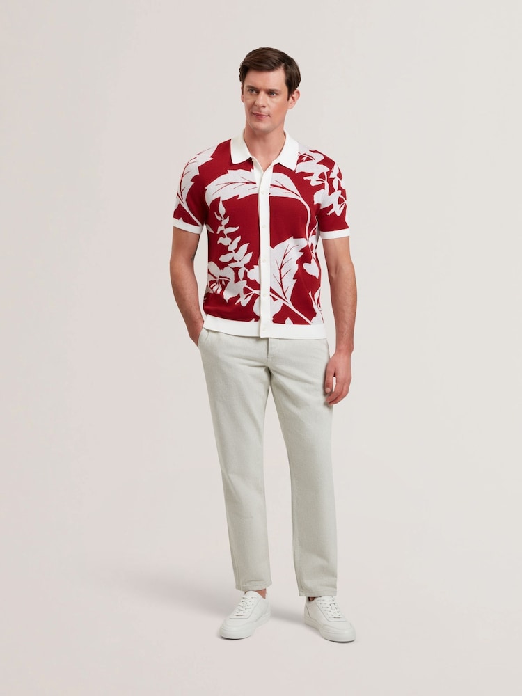 Ted Baker Edson Button Through Floral Polo Shirt - صورة 2 من 6