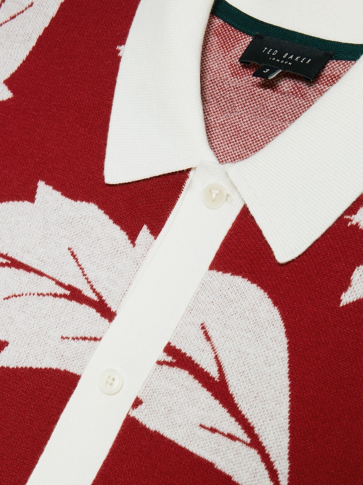 Ted Baker Edson Button Through Floral Polo Shirt - صورة 6 من 6