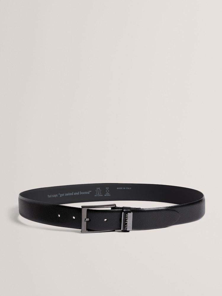 Ted Baker Black Dawsons Textured Leather Belt - Image 2 of 4