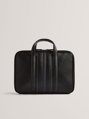 Ted Baker Black Kedrik Stripe PU Document Bag - Image 1 of 4