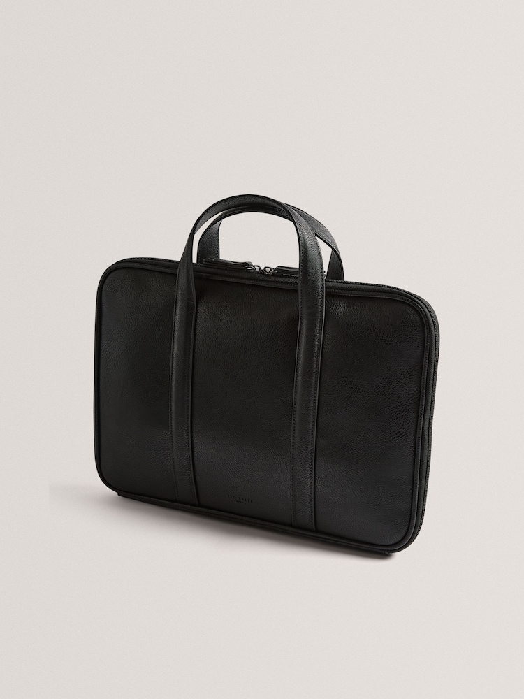 Ted Baker Black Kedrik Stripe PU Document Bag - Image 2 of 4