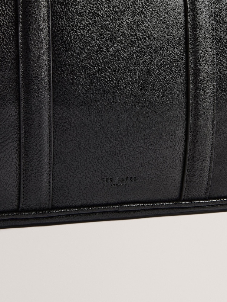 Ted Baker Black Kedrik Stripe PU Document Bag - Image 4 of 4