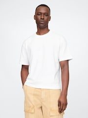 Weiß - Gap – schweres, kastiges T-Shirt - Bild 1 von 5