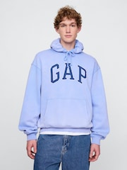 Blau - Gap – weicher Vintage-Hoodie mit Logo in Übergröße - Bild 1 von 4