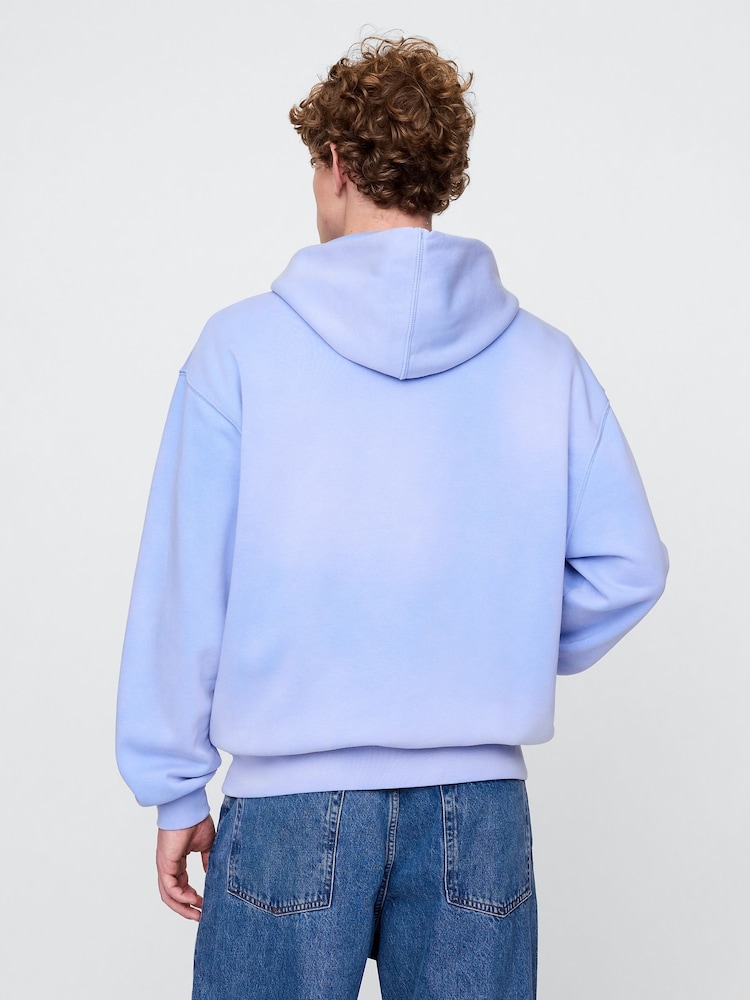 Blau - Gap – weicher Vintage-Hoodie mit Logo in Übergröße - Bild 2 von 4
