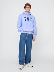 Blau - Gap – weicher Vintage-Hoodie mit Logo in Übergröße - Bild 3 von 4