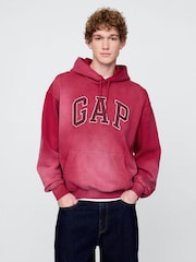 Gap Red Vintage Soft Oversized Logo Hoodie - Image 1 of 3