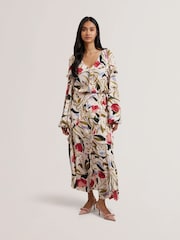 Ted Baker Pink Candici Frill Detail Midi Skirt - Image 1 of 6