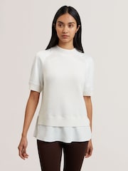 Ted Baker White Onzaa Raglan Detail T-Shirt - Image 1 of 6