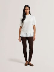 Ted Baker White Onzaa Raglan Detail T-Shirt - Image 2 of 6