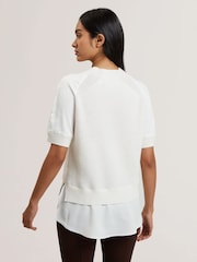 Ted Baker White Onzaa Raglan Detail T-Shirt - Image 4 of 6