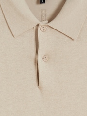 كريم - Ted Baker Nick Short Sleeve Silk Polo Shirt - صورة 6 من 6