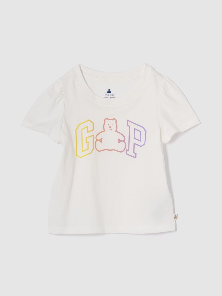 Gap White Brannan Bear Logo Short Sleeve Crew Neck T-Shirt (6mths-5yrs) - Image 1 of 3