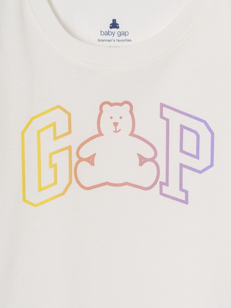 Gap White Brannan Bear Logo Short Sleeve Crew Neck T-Shirt (6mths-5yrs) - Image 3 of 3