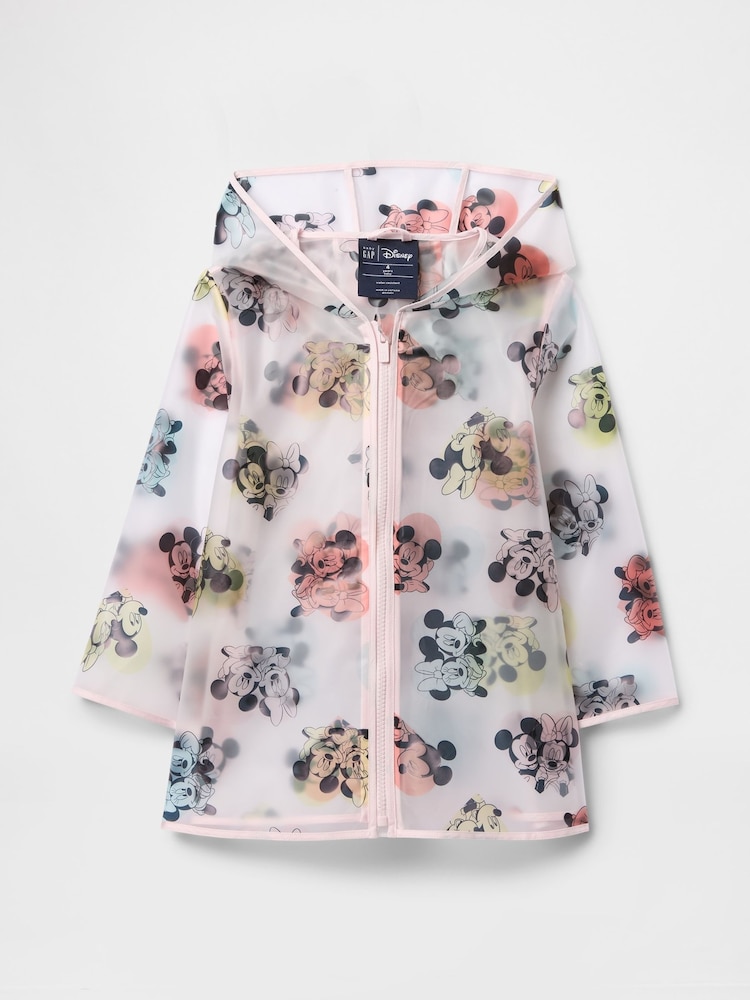 Gap Pink Minnie & Mickey Mouse Disney Water Resistant Hooded Rain Jacket (6mths-5yrs) - Image 1 of 3