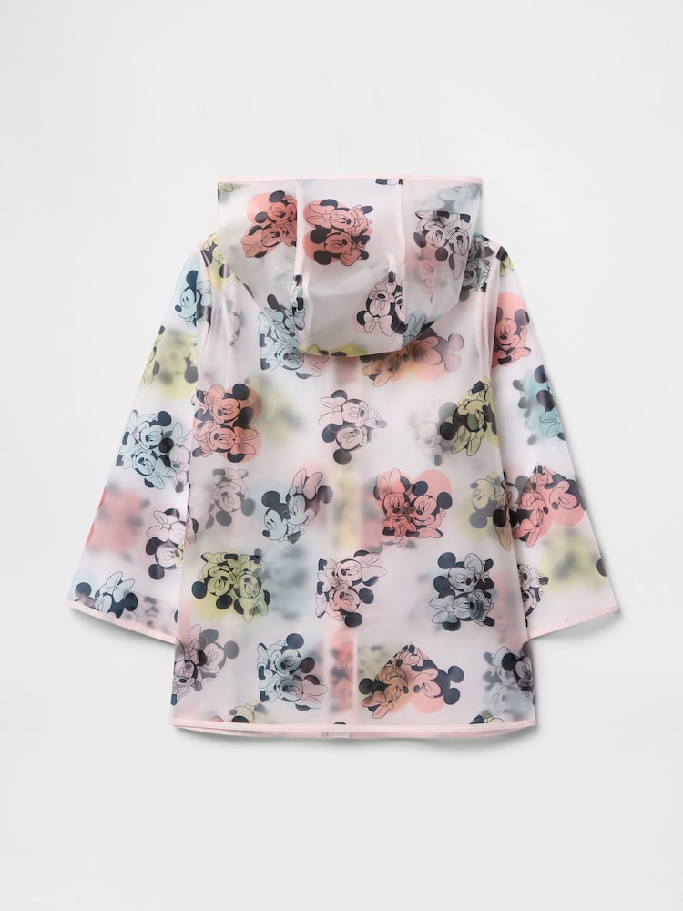 Gap Pink Minnie & Mickey Mouse Disney Water Resistant Hooded Rain Jacket (6mths-5yrs) - Image 2 of 3