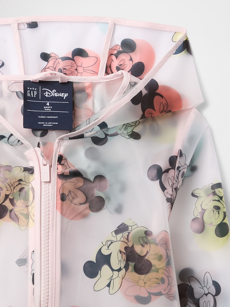Gap Pink Minnie & Mickey Mouse Disney Water Resistant Hooded Rain Jacket (6mths-5yrs) - Image 3 of 3