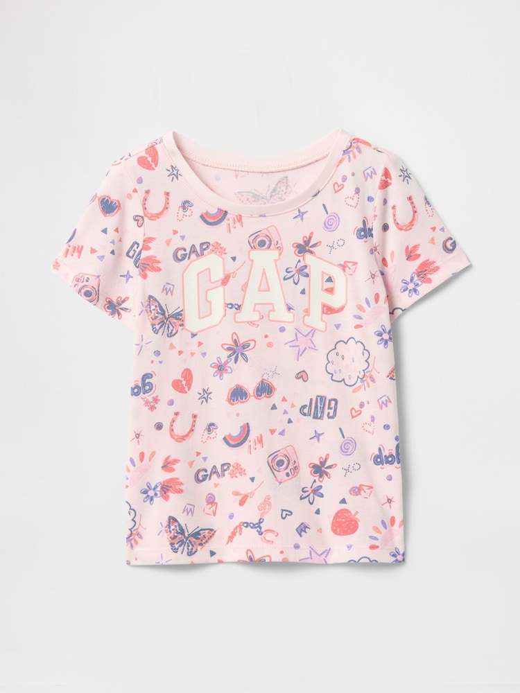 Gap Pink Short Sleeve Crew Neck Graphic T-Shirt (6mths-5yrs) - Image 1 of 2