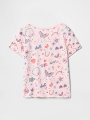 Gap Pink Short Sleeve Crew Neck Graphic T-Shirt (6mths-5yrs) - Image 2 of 2