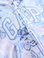 Azul con mariposa - Sudadera con capucha, forro de polar, cremallera y logotipo de Gap (6 meses - 5 años) - Imagen 3 de 5