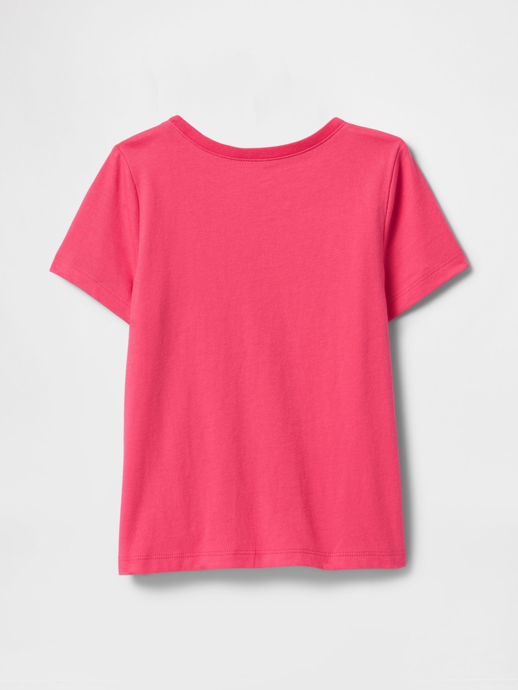Gap Bright Pink Short Sleeve Crew Neck Graphic T-Shirt (6mths-5yrs) - Image 2 of 3