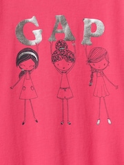 Gap Bright Pink Short Sleeve Crew Neck Graphic T-Shirt (6mths-5yrs) - Image 3 of 3