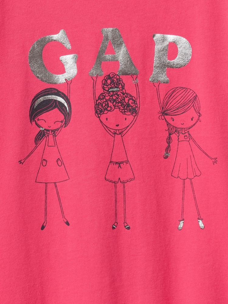 Gap Bright Pink Short Sleeve Crew Neck Graphic T-Shirt (6mths-5yrs) - Image 3 of 3