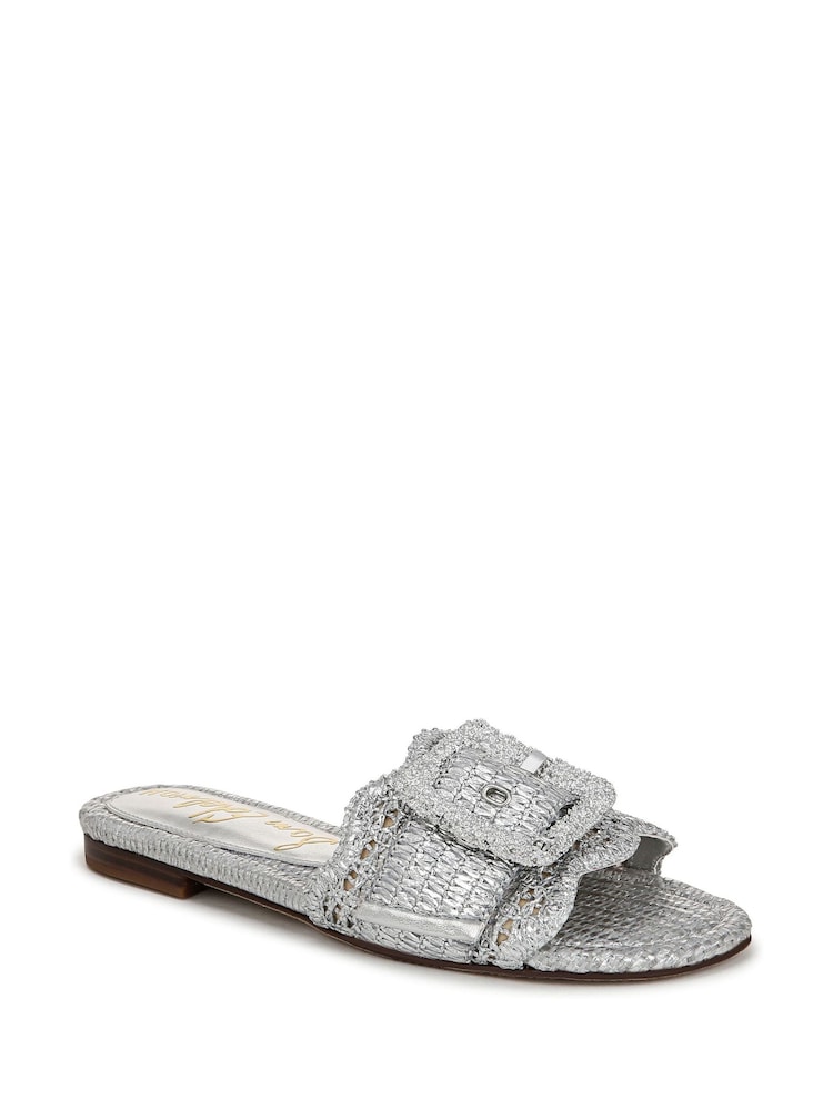 Sam Edelman Regular Fit Silver Bambi 6 Slider Sandals - Image 3 of 7
