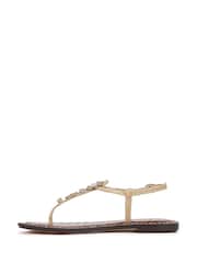 Sam Edelman Regular Fit Cream Gigi Ray T Bar Sandals - Image 2 of 6