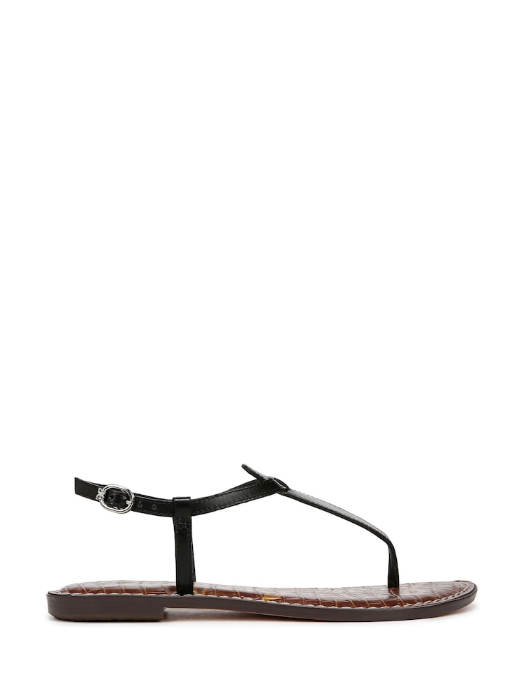 Sam Edelman Regular Fit Gigi T Bar Black Sandals - Image 1 of 7