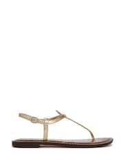 Sam Edelman Regular Fit Gigi T Bar Black Sandals - Image 1 of 6