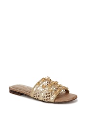 Sam Edelman Regular Fit Gold Blaire Slider Sandals - Image 2 of 2