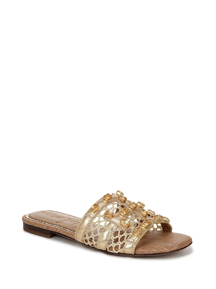 Sam Edelman Regular Fit Gold Blaire Slider Sandals - Image 2 of 2