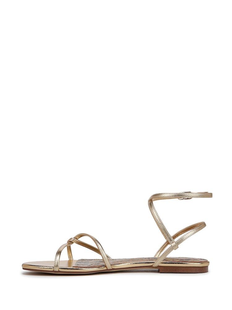 Sam Edelman Regular Fit Gold Ellina Strappy Sandals - Image 2 of 7
