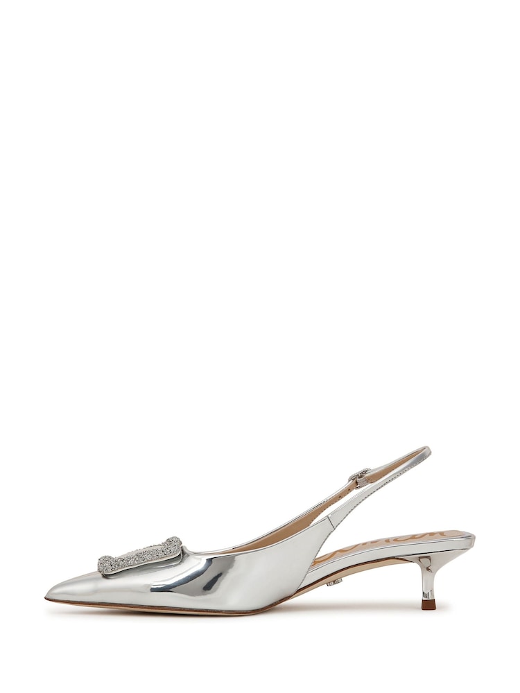 srebrna (barva); srebro - Sam Edelman v standardnem kroju Kammie Slingback čevlji - Slika 2 iz 7 srebrna (barva); srebro - Sam Edelman v standardnem kroju Kammie Slingback čevlji - Slika 2 iz 7