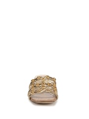 Sam Edelman Regular Fit Gold Webster Block Heeled Slider Sandals - Image 4 of 8