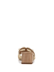 Sam Edelman Regular Fit Gold Webster Block Heeled Slider Sandals - Image 6 of 8