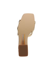 Sam Edelman Regular Fit Gold Webster Block Heeled Slider Sandals - Image 8 of 8