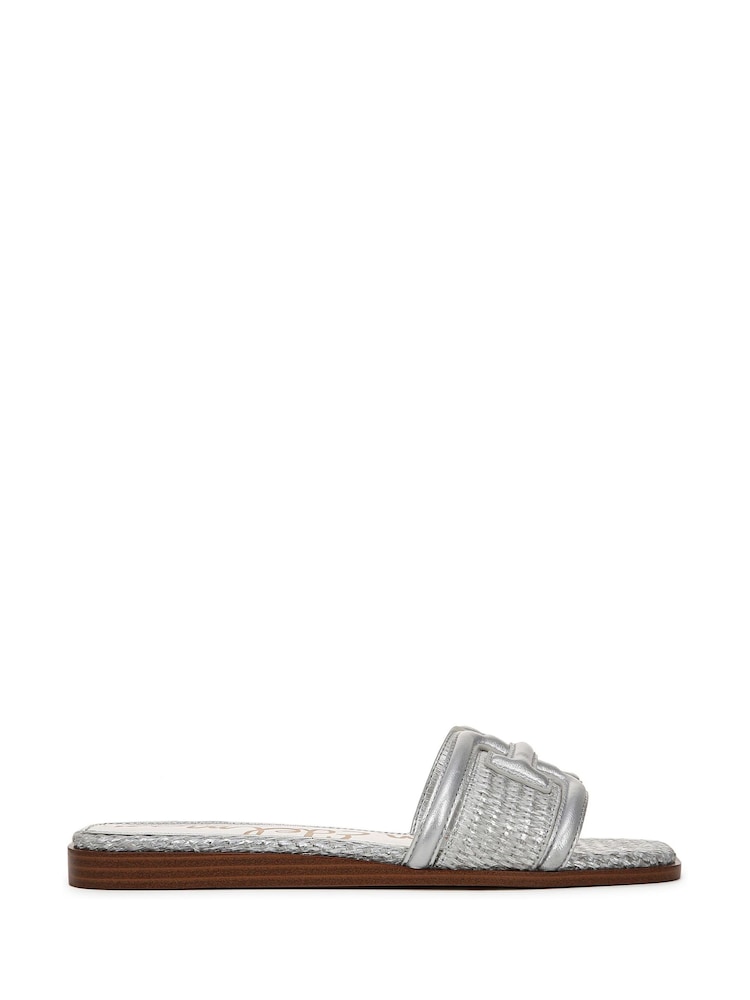 Sam Edelman Regular Fit Silver Irina Slider Sandals - Image 1 of 7
