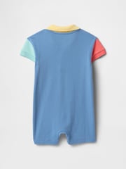 Gap Blue Pique Polo Romper (Newborn-24mths) - Image 2 of 2