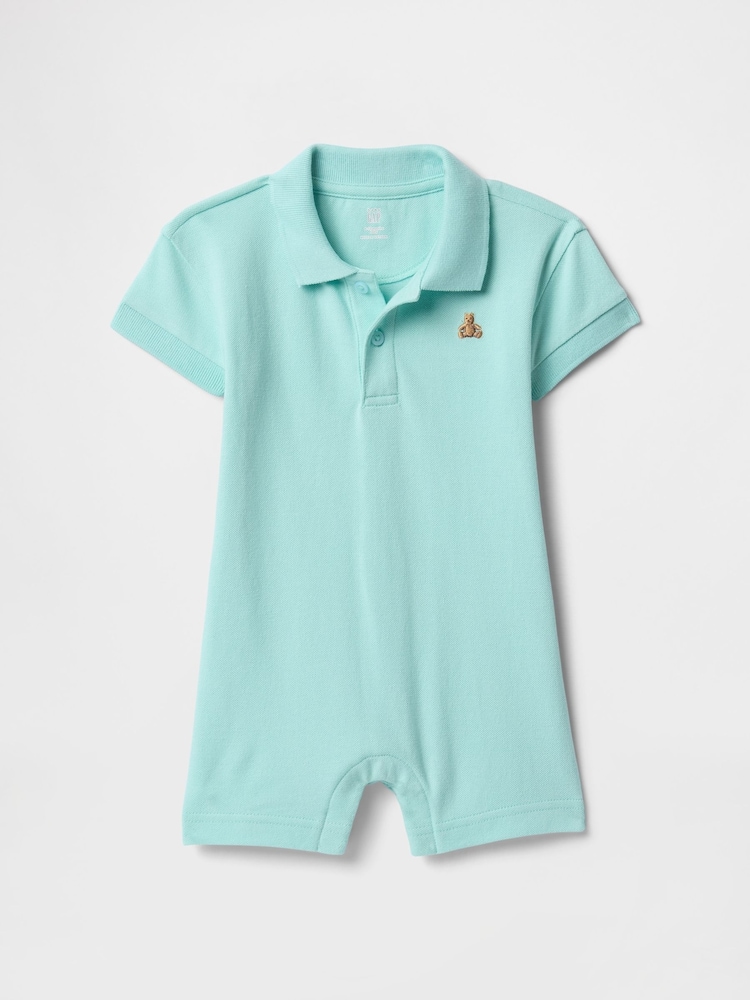 Gap Green Pique Polo Romper (Newborn-24mths) - Image 1 of 2