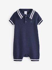 Gap Navy Blue Polo Knitted Romper (Newborn-24mths) - Image 1 of 6