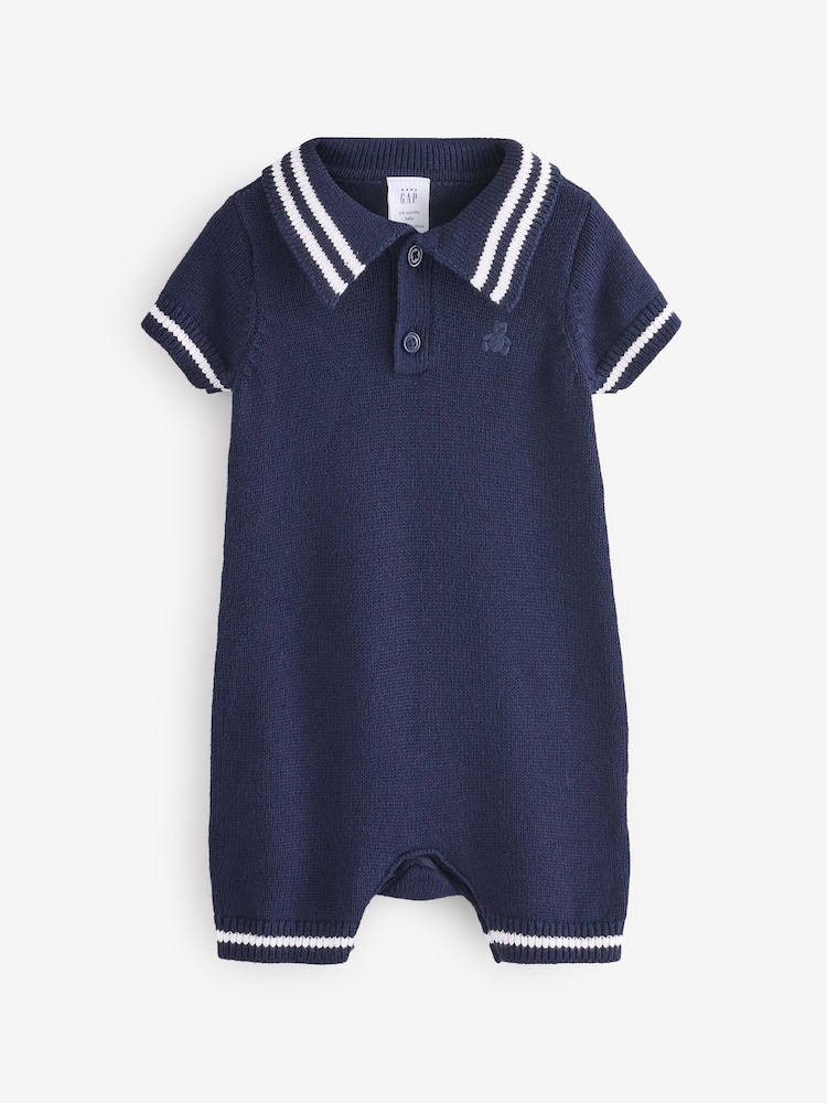 Gap Navy Blue Polo Knitted Romper (Newborn-24mths) - Image 1 of 6