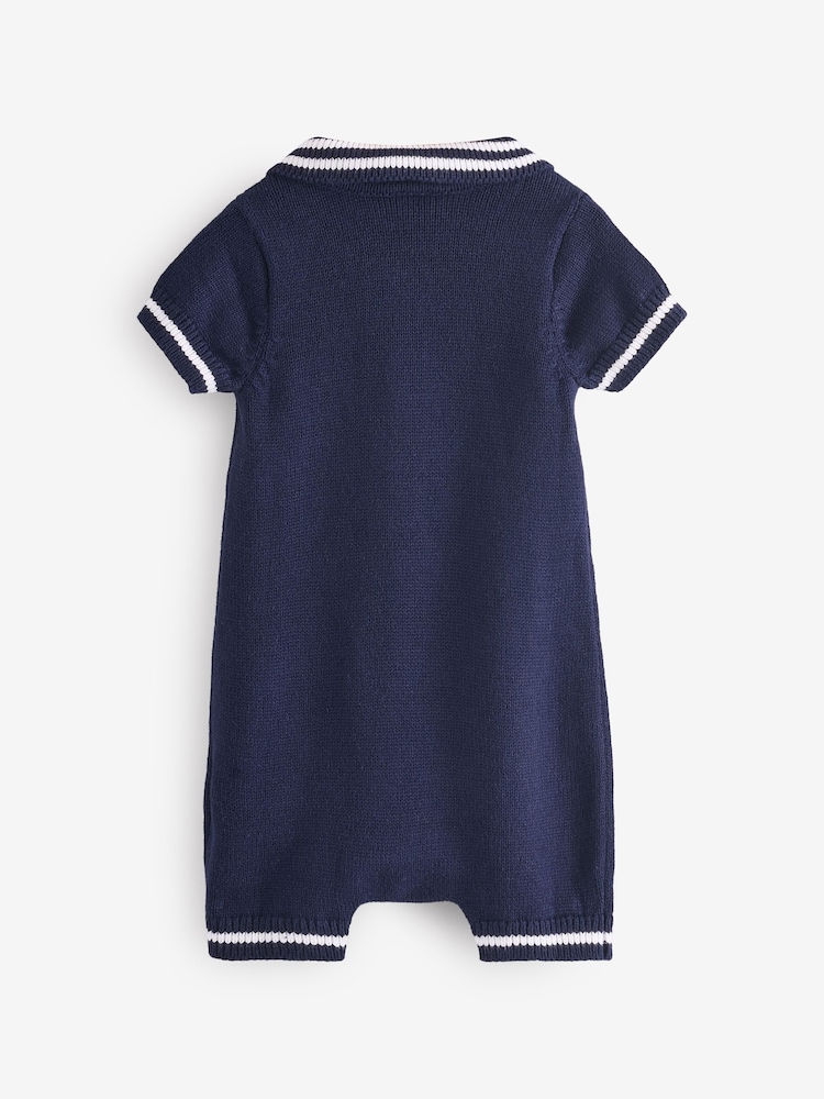 Gap Navy Blue Polo Knitted Romper (Newborn-24mths) - Image 2 of 6