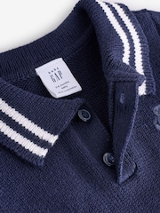 Gap Navy Blue Polo Knitted Romper (Newborn-24mths) - Image 5 of 6